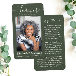 永遠に私たちのハート写真葬儀祈りの言葉カード