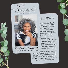 永遠に私たちのハート写真葬儀祈りの言葉カード
