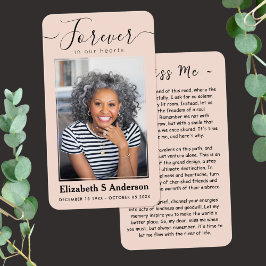 永遠に私たちのハート写真葬儀祈りの言葉カード