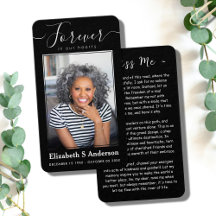 永遠に私たちのハート写真葬儀祈りの言葉カード