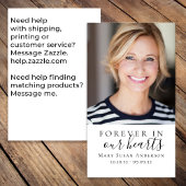 永遠に私たちのハート写真葬儀祈りの言葉カード