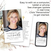 永遠に私たちのハート写真葬儀祈りの言葉カード