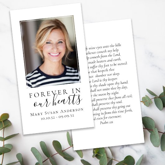 永遠に私たちのハート写真葬儀祈りの言葉カード