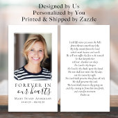 永遠に私たちのハート写真葬儀祈りの言葉カード