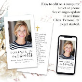 永遠に私たちのハート写真葬儀祈りの言葉カード