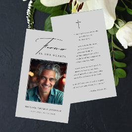 永遠に私たちのハート写真葬儀祈りの言葉カード