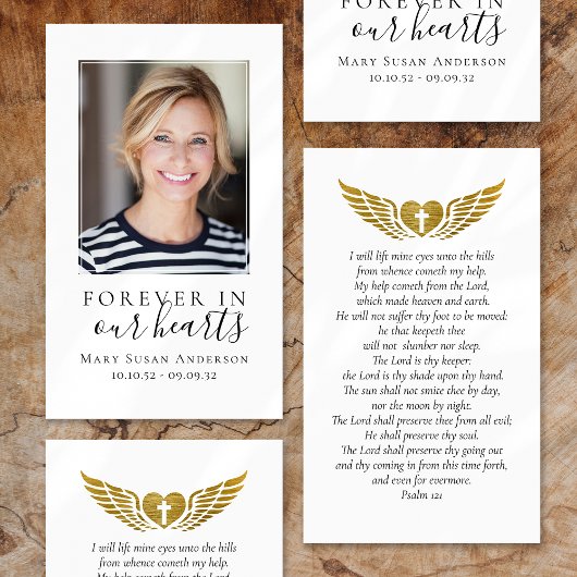 永遠に私たちのハート写真葬儀祈りの言葉カード