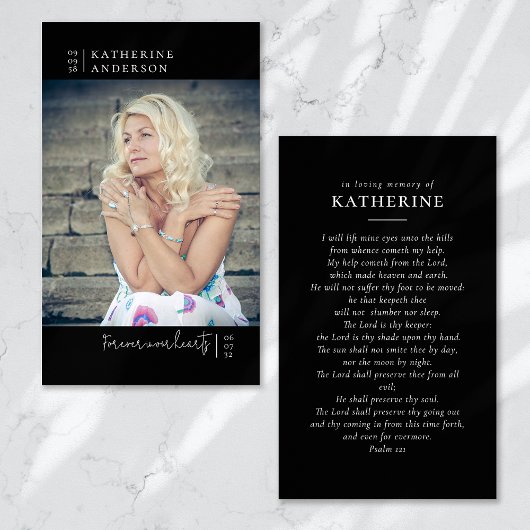 永遠に私たちのハート写真葬儀祈りの言葉カード