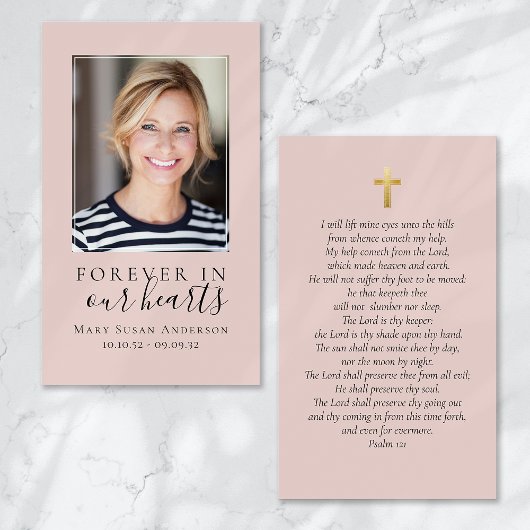 永遠に私たちのハート写真葬儀祈りの言葉カード