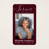 永遠に私たちのハート写真葬儀祈りの言葉カード (正面)