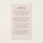 永遠に私たちのハート写真葬儀祈りの言葉カード (裏面)