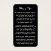 永遠に私たちのハート写真葬儀祈りの言葉カード (裏面)