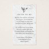 永遠に私たちのハート写真葬儀祈りの言葉カード (裏面)