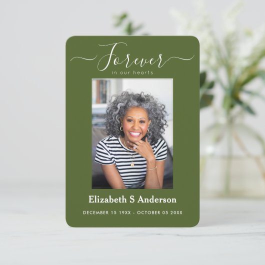 永遠に私たちのハート写真葬儀祈りの言葉カード エンクロージャーカード (スタンド正面)