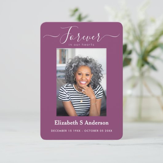 永遠に私たちのハート写真葬儀祈りの言葉カード エンクロージャーカード (スタンド正面)