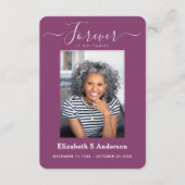 永遠に私たちのハート写真葬儀祈りの言葉カード エンクロージャーカード (正面)