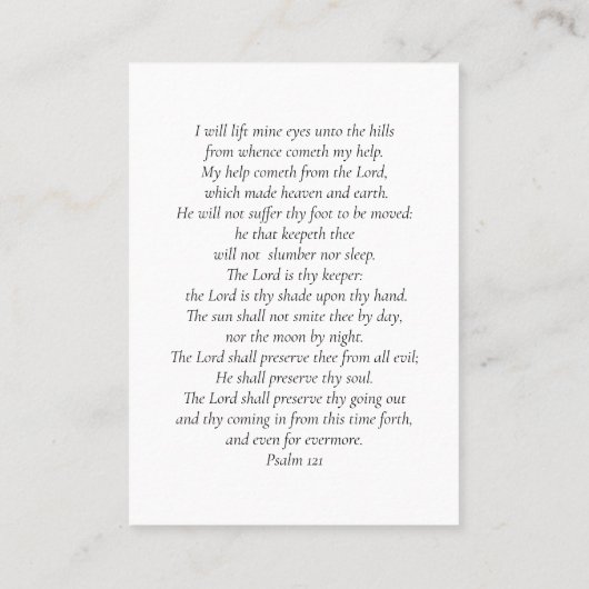 永遠に私たちのハート写真葬儀祈りの言葉カード コーリングカード (裏面)