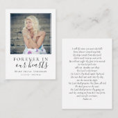 永遠に私たちのハート写真葬儀祈りの言葉カード コーリングカード (正面/裏面)