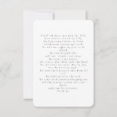 永遠に私たちのハート写真葬儀祈りの言葉カード サンキューカード (裏面)