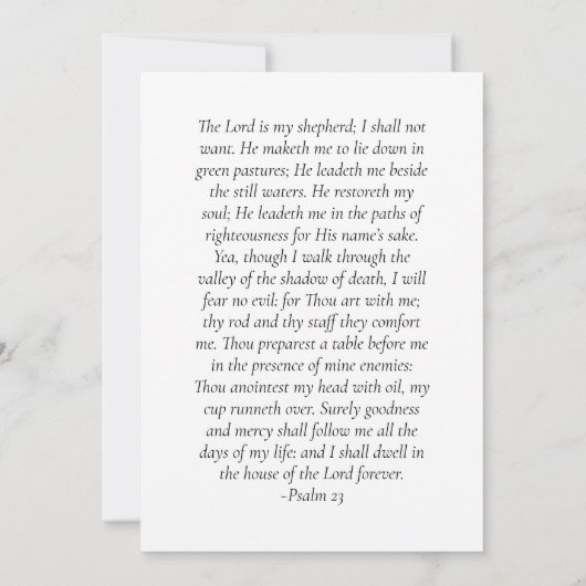 永遠に私たちのハート写真葬儀祈りの言葉カード ノートカード (裏面)