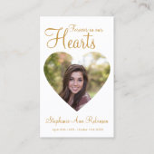 永遠に私たちのハート写真葬儀祈りの言葉カード 名刺 (正面)
