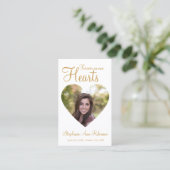 永遠に私たちのハート写真葬儀祈りの言葉カード 名刺 (スタンド正面)