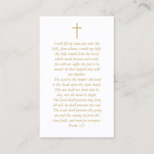 永遠に私たちのハート写真葬儀祈りの言葉カード 名刺 (裏面)