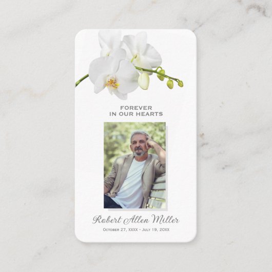 永遠に私たちのハート写真葬儀祈りの言葉カード 名刺 (正面)