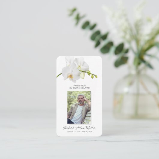 永遠に私たちのハート写真葬儀祈りの言葉カード 名刺 (スタンド正面)