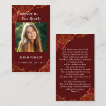 永遠に私たちのハート写真葬儀祈りの言葉カード