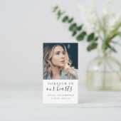 永遠に私たちのハート写真葬儀祈りの言葉カード 名刺 (スタンド正面)