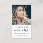 永遠に私たちのハート写真葬儀祈りの言葉カード 名刺 (正面)