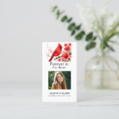 永遠に私たちのハート写真葬儀祈りの言葉カード 名刺 (スタンド正面)
