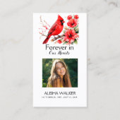 永遠に私たちのハート写真葬儀祈りの言葉カード 名刺 (正面)