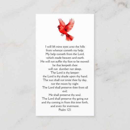 永遠に私たちのハート写真葬儀祈りの言葉カード 名刺 (裏面)