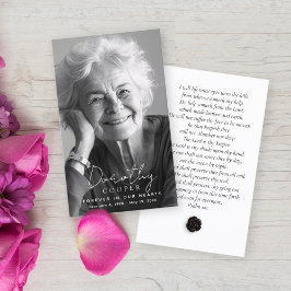 永遠に私たちのハート写真葬儀祈りの言葉カード 名刺