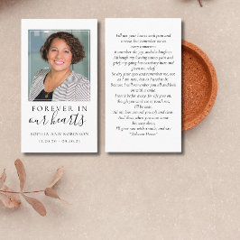 永遠に私たちのハート写真葬儀祈りの言葉カード 名刺