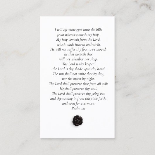 永遠に私たちのハート写真葬儀祈りの言葉カード 名刺 (裏面)