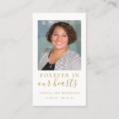 永遠に私たちのハート写真葬儀祈りの言葉カード 名刺 (正面)