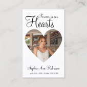 永遠に私たちのハート写真葬儀祈りの言葉カード 名刺 (正面)