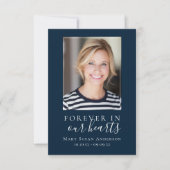 永遠に私たちのハート写真葬儀祈りの言葉カード 招待状 (正面)