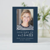 永遠に私たちのハート写真葬儀祈りの言葉カード 招待状 (スタンド正面)