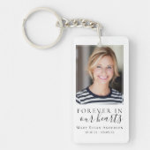 永遠に私たちのハート写真葬儀祈りの言葉 キーホルダー (正面)