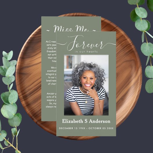 永遠に私たちのハート写真葬儀祈りの言葉 名刺