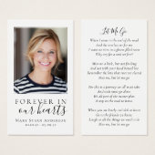 永遠に私たちのハート写真葬儀記念カード (正面&裏面)