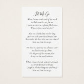 永遠に私たちのハート写真葬儀記念カード (裏面)