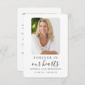 永遠に私たちのハート写真葬儀記念カード (正面/裏面)