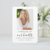 永遠に私たちのハート写真葬儀記念カード (スタンド正面)