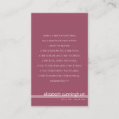 永遠に私たちのハート写真葬儀記念カード 名刺 (裏面)