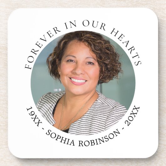 永遠に私たちのハート写真葬儀記念碑 コースター (正面)